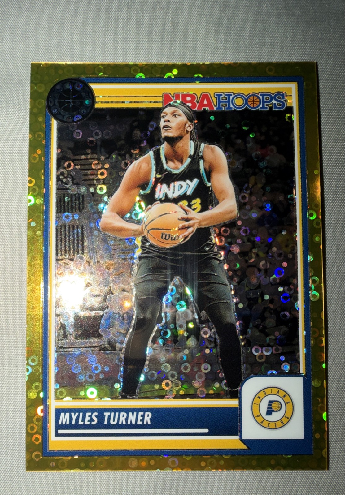 2023-24 Panini Nba Hoops Premium Stock - Myles Turner #183 Gold Disco Prizm /10