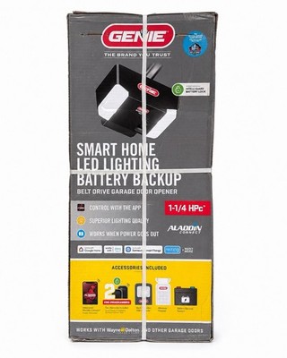 Genie 1-1/4HP Smart Home Garage Door Opener with LED+Battery Backup Belt Driver