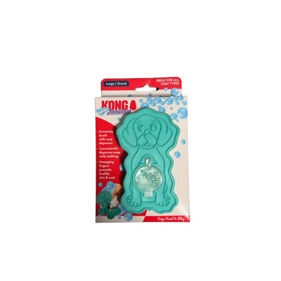 KONG ZoomGroom Bubbles Rubber Dog Grooming Brush 1ea/LG