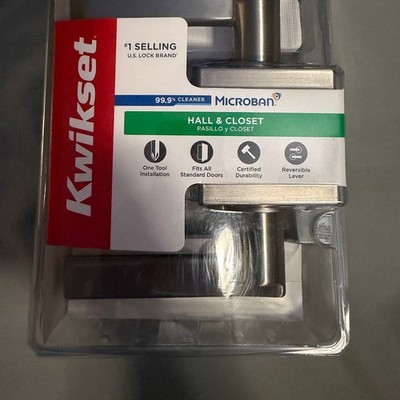 Kwikset Casey Satin Nickel Hall Closet Passage Lever Microban 200CSL SQT 15 CP