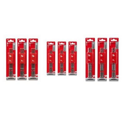 Milwaukee SHOCKWAVE Concrete Hammer Drill Bits 3-Pack